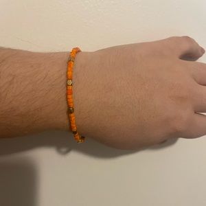 Alex and Ani Orange Beaded Charm Bangle Bracelet